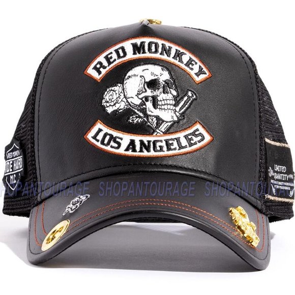 Red Monkey Riders Black RM1399 New Limited Edition Trucker Snapback Hat Cap - Picture 3 of 8